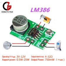 Modulo scheda amplificatore di potenza micro audio DC3-12V 750mW Mini LM386