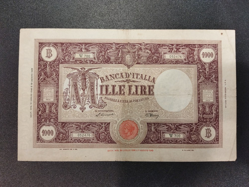 Italia lire 1 000 - r.,