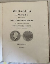 MEDAGLIA D'ONORE DECRETATA DAL PUBBLICO DI PARMA GIO BATTISTA BODONI TOMMASINI
