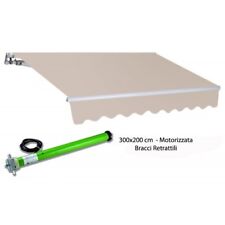 Tenda da Sole 300x200 cm a Bracci Motorizzata Elettrica Impermeabile Motore