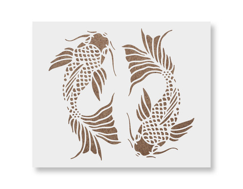 Stencil koi fish - koi, modello