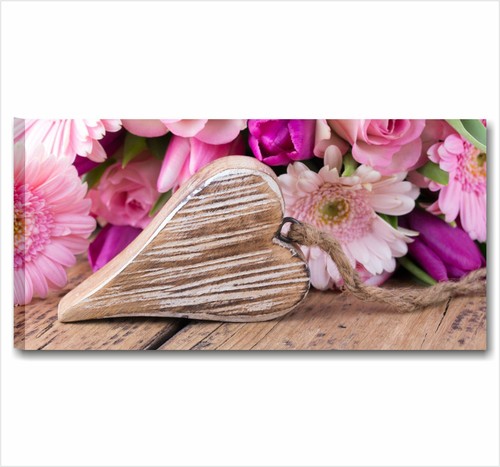 Cuori fiori shabby quadro - cuori, e