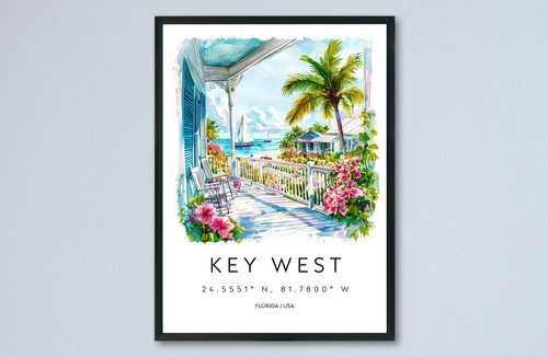 Poster acquerello key west - acquerello,