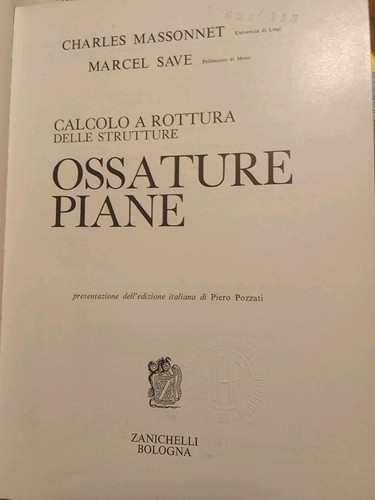 Massonnet save calcolo - calcolo, a