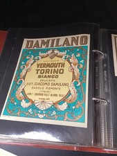 ETICHETTE VINO PUBBLICITARIE D’EPOCA DAMILANO VERMOUTH BIANCO E ROSSO BAROLO 
