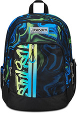 Zaino Scuola Advanced, Nero Blu, Multi-Shade Boy, Zaino Doppio Scomparto Con Cas