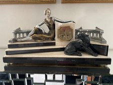 Monumentale orologio da tavolo Art Decò, Carvin