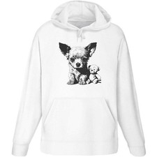 Felpa con cappuccio/maglione con cappuccio per adulti 'Chihuahua Puppy with Teddy' (HO043687)