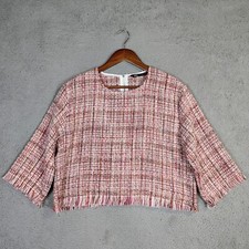 Top Zara donna grande rosa a