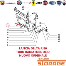 LANCIA DELTA R.86 TUBO RADIATORE OLIO NUOVO ORIGINALE 82421417