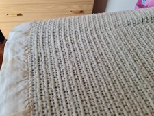 Coperta in Pura Lana Vergine color bianco Panna letto singolo  Early's of Witney