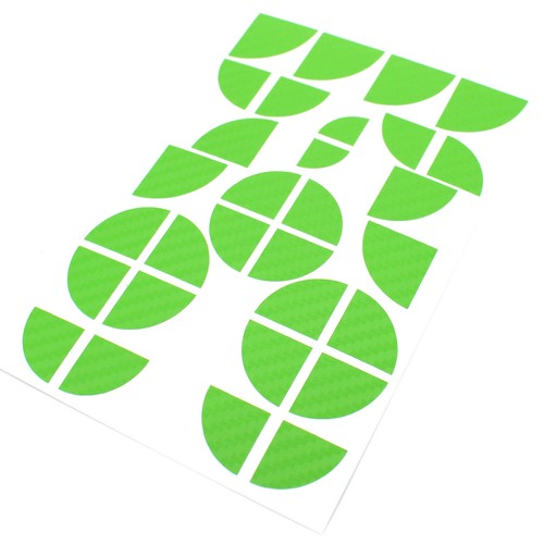 Emblema carbonio angoli verde