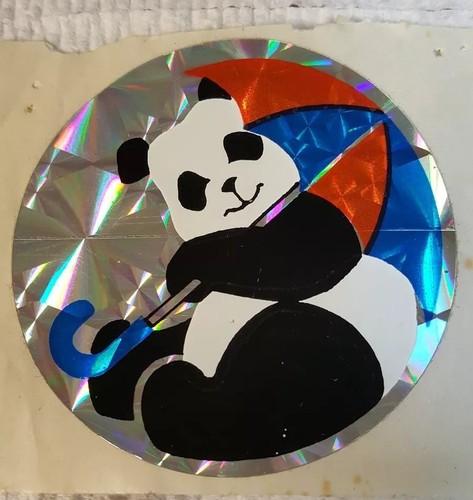 Panda prisma con ombrello