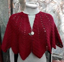 Mantellina della nonna, NUOVA, BORDEAUX, scialle, uncinetto, handmade