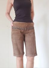 Pantaloni Bermuda Donna Liu Jo pelle scamosciata vita bassa vintage Y2K tg 44 IT