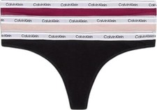 Calvin Klein mutande slip tanga  perizoma donna set 3-pack cotone nero assortito
