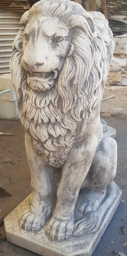 Statua scultura leone grigio - statua,