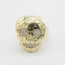 Anello Teschio Lucido In Oro