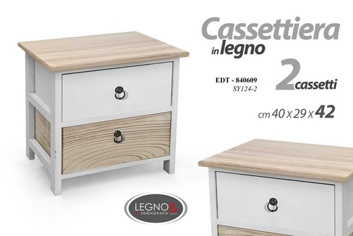 Comodino cassettiera legno - comodino, 2