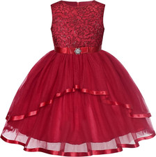 Vestito Bambina Fiore Blu Con