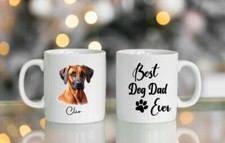 Tazza per cane Rhodesian Ridgeback, tazza compleanno personalizzata miglior papà cane di sempre