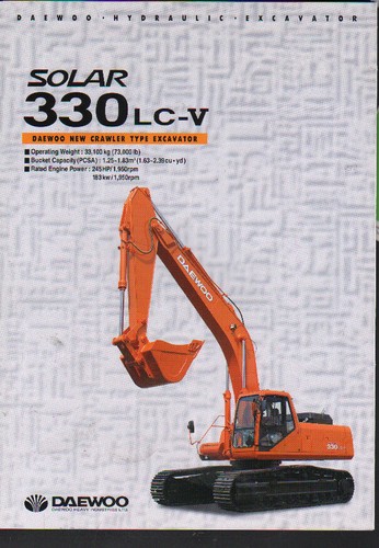 Scheda brochure escavatore