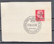 A-3399- 1943 Emissioni locali - BASE ATLANTICA Sas.2 usato US su frammento
