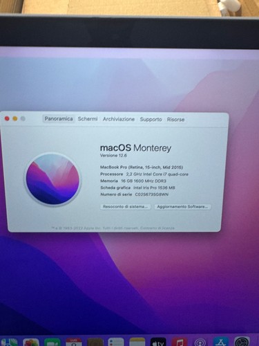 Apple macbook pro 2015 core - apple,