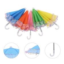  5 mini ombrelli per bambole: parasole in pizzo per casa delle bambole, piccoli