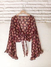 Top Blusa Manica Lunga In Seta