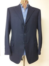 GIACCA TG. 48 REALIZZATA IN SARTORIA H&sherry BLU MEDIO STILE kiton caraceni