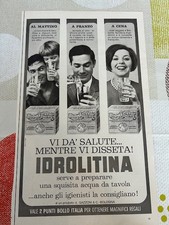 Pubblicità d'epoca reclame stampa pubblicitaria a mezza pagina Idrolitina