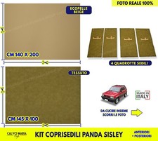 Tappezzeria Fiat Panda Sisley Coprisedili sedili velluto con ecopelle beige per 