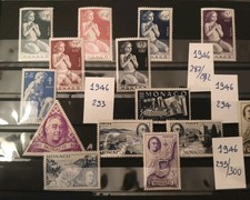 MONACO 1946 BENEFICENZA, ANTITUBERCOLOSI, GIORN. FRANCOBOLLO e ROOSEVELT MNH**