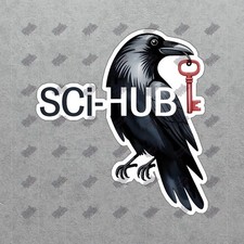 Adesivo elegante corvo nero SCI HUB risorsa accademica finitura lucida #9076