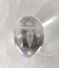 Fermacarte Ekenas Svezia uovo cristallo zodiaca Bilancia anni 70