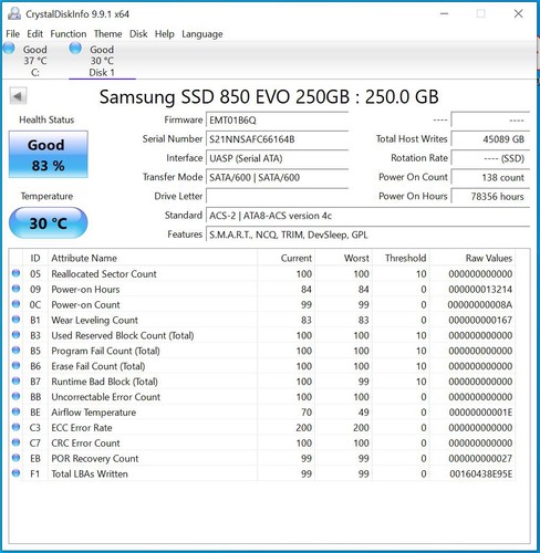 Samsung 850 evo 75e250 sata - 850, mz-75e250