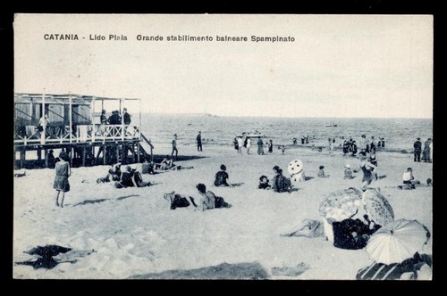 Cartolina catania lido plaia - catania,