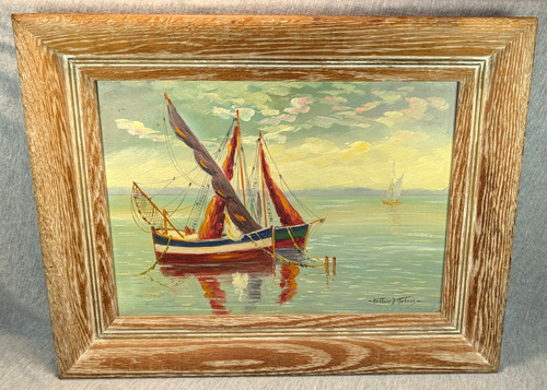 Dipinto nautico masonite olio