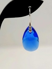 Orecchini Pendente Cristallo Swarovski Vari Colori Con Gancio Placcato Argento