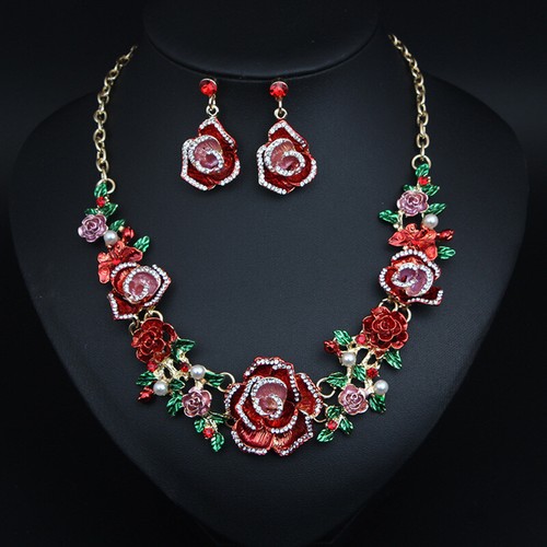 Orecchini collana fiore - collana,