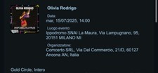 2x Ticket Biglietti per  Olivia Rodrigo Golden circle