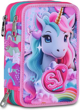 Astuccio Scuola 3 Zip, Rosa