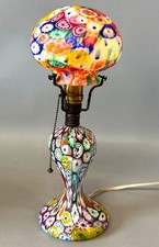 Antica lampada in vetro di Murano Millefiori alta 12"