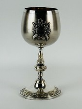 Antico Calice Commemorativo Al Tiro Trofeo Placcato In Argento XIX Sec.