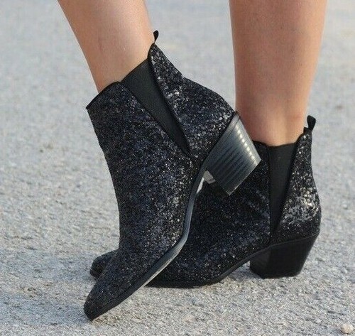 Zara stivaletti neri glitter - zara,