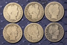 6 Mezzi Dollari Barbiere $3,00