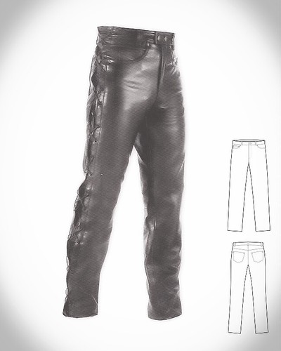 Pantaloni pelle lacci - in,