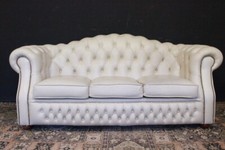Divano tre / 3 posti / originale inglese Chesterfield / Chester / bianco crème