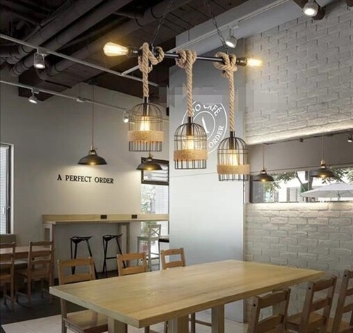 Lampadario rope corda - a, canapa